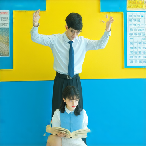 一位外籍老師在教室中指導學生學習空翻的動作，課程強調一對一教學，學生專注聆聽，場景生動有趣，適合想學習空翻的學員。