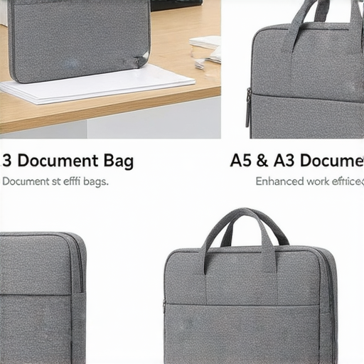 揭示A5與A3文件袋的特點，展示其在辦公環境中如何提升工作效率的照片，強調組織文件的便利性與實用性。