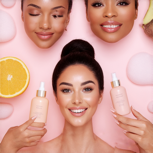 揭開保養與培養的秘密，展示五個提升自信心的技巧，圖片中包含女性使用護膚品及健康生活方式的場景，展現自信笑容和美麗的外貌。