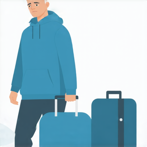 海關檢查後鼻塞的影響與解決方法，顯示檢查行李時的旅客表情，強調鼻塞問題及針對性的解決方案，提升對未來旅行的注意與準備，呼應海關檢查與健康之間的關聯。