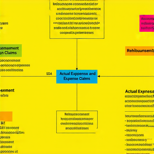 揭開報銷與實報實銷的秘密的圖片，展示了報銷流程與技巧，幫助讀者輕鬆取得福利，提升生活質量，包含精美的圖表和標註，讓人一目瞭然。