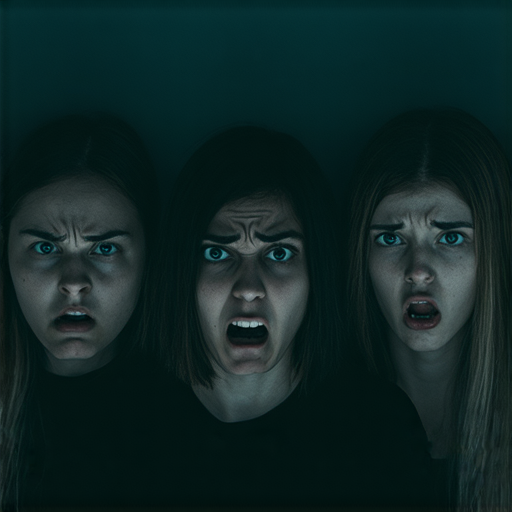 一組人面對特定對象露出嫌棄表情，表現出對該對象的不滿和拒絕，讓觀者思考為何會有如此強烈的反應，可能引發放棄一切的念頭。