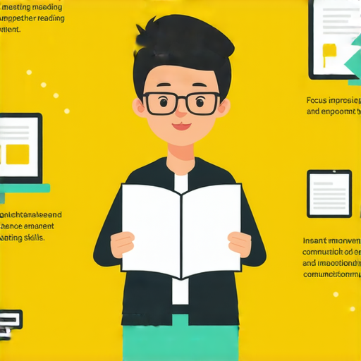 掌握閱讀與口語技巧的英語學習者，展示提升表達能力的五個秘訣，背景中有文字和相關圖示，強調瞬間提高英語表達水平的效果。