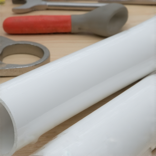 40mm PVC水管特寫，展現其堅固耐用的材質，周圍環境包括工具和水管配件，強調水管在家庭修繕及工程中的廣泛應用，揭示其潛在優勢與秘密。