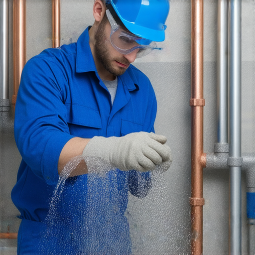 發現水管漏水，檢測漏水情況的專業人員正在進行檢查，周圍有水管和工具，提供省水費的最佳秘訣。