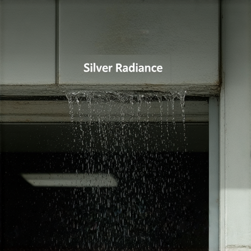 銀輝大廈漏水的現場照片，展示漏水狀況、滲水痕跡及受損牆壁，揭示潛在危機，提醒居民注意建築維護及安全問題。