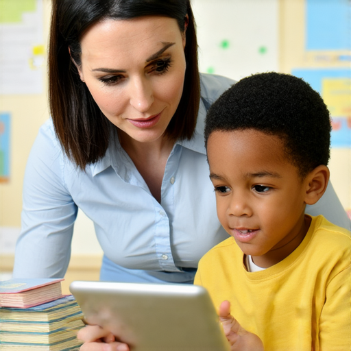 外籍老師一對一英文教學場景，學生專注學習，啟動語言之旅，提升流利度，搭配現代教學工具，營造輕鬆學習環境，適合所有想學習英文的人。