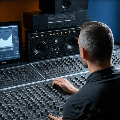 音響設備與極米產品無縫連接示範，專業技術人員正在調整音響設置，提升音質，專注於音響維修技巧，尋求專業維修讓聲音更動聽。