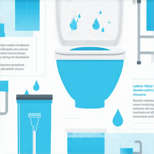 廁所水漏問題的示意圖，展示滲水源頭及解決方案，強調維修技巧與預防措施，幫助讀者輕鬆面對隱藏的水漏真相，維護家庭衛生與安全。