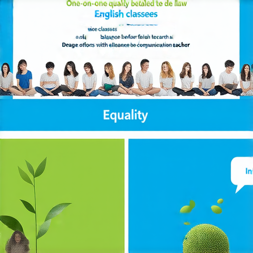 外籍老師一對一英文課程宣傳圖，強調法律面前人人平等，邀請學生立即報名，掌握溝通力量，提升英文能力，開創美好未來。