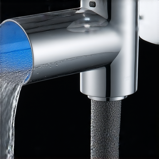 浴室水龍頭轉接頭特寫，展現提升水量的設計，流暢水流效果，提升日常使用體驗，適合現代家庭，改善衛浴用品的實用性與舒適感。