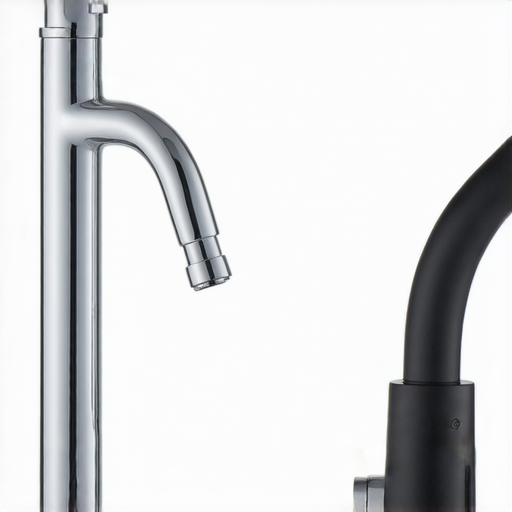 雙管水龍頭和軟管水龍頭並排展示，突顯各自的設計與功能，適合家庭與廚房使用，完美呈現用水體驗的多樣性與便利性。