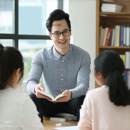 外籍英文老師在麗港城一對一授課場景，學生專注提升英語能力，背景展示優雅的教學環境，彰顯專業教學品質與學習氛圍。