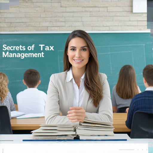 揭開稅局秘密的宣傳圖片，外籍老師授課場景，學生學習流利英文，掌握財務智慧，知識與技能的結合，提升個人財務管理能力，專注於稅務和財務智慧。