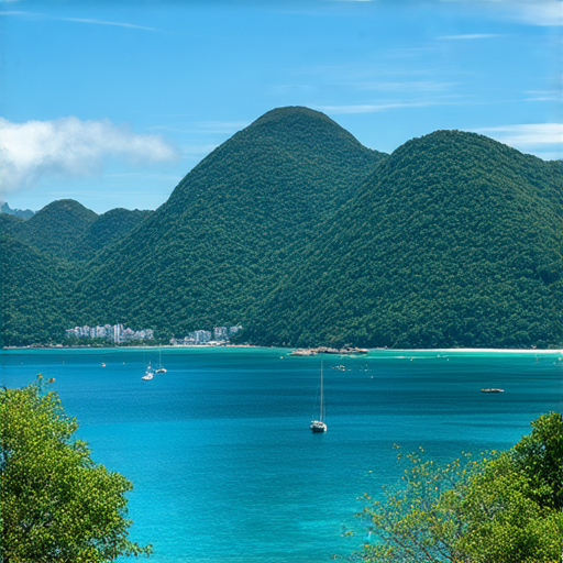 揭開香港隱藏的美景，展現壯觀的秘境探索之旅，畫面中有翠綠山丘和清澈海灣，適合探索者和攝影愛好者，不容錯過的旅遊目的地。