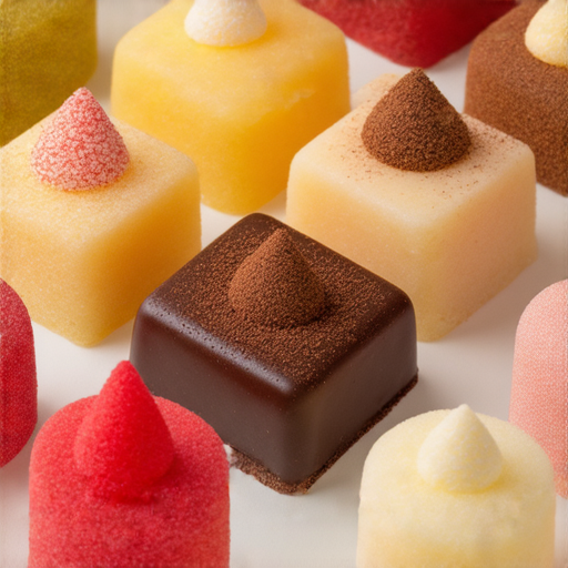 揭開點心紙的秘密，甜品升級的技巧，圖片展示各種精美甜點搭配色彩繽紛的點心紙，展現美味與藝術結合，吸引食客的視覺享受。