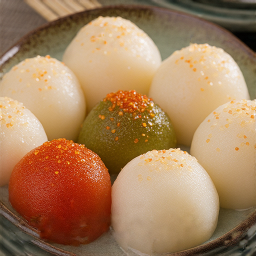 新疆美食奇觀中的湯圓，展示其獨特的風味與色彩，各種口味的湯圓精緻擺盤，讓人垂涎欲滴，探索湯圓的意外魅力，感受新疆的飲食文化。