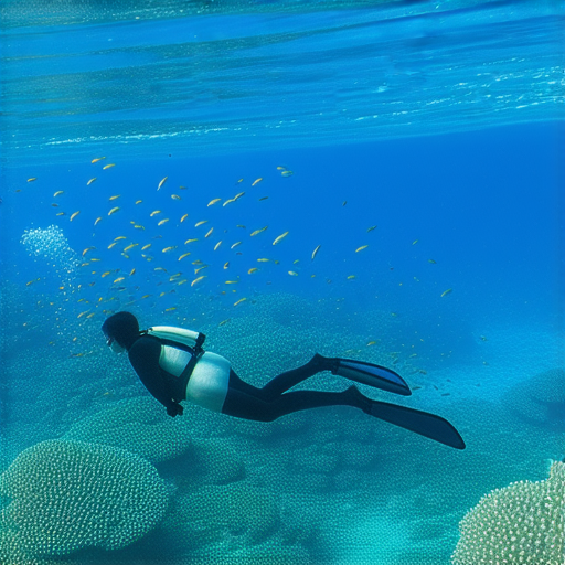 浮潛體驗中，潛水者在清澈海水中探索五彩斑斕的珊瑚礁，魚群環繞，展現夢幻海底世界的迷人景象。揭開正本的奧秘，感受自然之美。