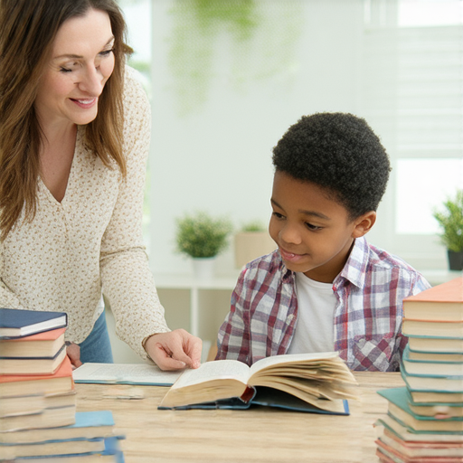 一位外籍老師與學生在輕鬆的環境中進行一對一的英文學習，桌上有書本和筆記，展示打破語言障礙、提升英語能力的場景。