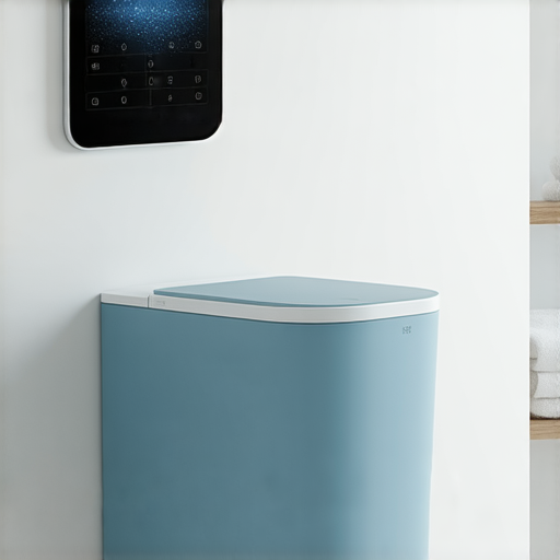 這款電器專為解決便秘問題設計，展現現代科技的實用性。圖片顯示產品在浴室環境中，顏色清新，針對改善腸道健康，提升排便舒適度，讓用戶每次排便都能輕鬆愉快。