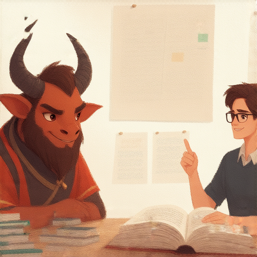 牛魔王與外籍英文老師一對一互動學習英語，學生與老師在語言教室中積極交流，展開一場充滿冒險的英語學習旅程，揭開牛魔王的秘密，提升語言能力。