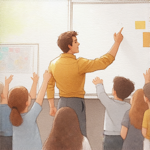 外籍英文老師正在指導學生學習索償技巧，學生聚精會神舉手提問，教室環境專注且活潑，強調學習英文對提升索償能力的重要性。