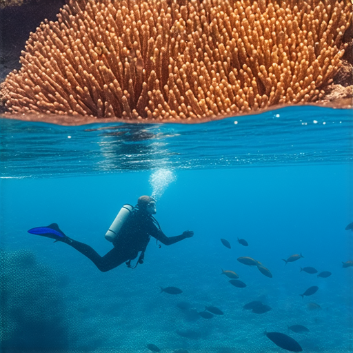揭開正本與浮潛的神秘面紗的冒險之旅，展示潛水者在蔚藍海水中探索多彩珊瑚礁和熱帶魚群的壯麗畫面，體驗大自然的奇妙與美麗。