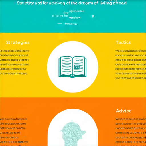 移民秘訣圖解，圖中展示如何掌握每一步驟，幫助實現海外夢。內容包含步驟、策略及心法，提供有效的指導與建議。