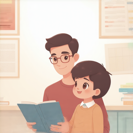 外籍教師與學生一對一互動學習英語，學生專注聆聽，提升語言能力，友好的教學環境，顯示語言學習的重要性，適合各年齡層。