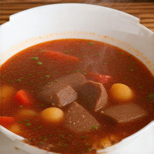 一碗色香味俱全的羅宋湯，湯底濃郁，搭配新鮮蔬菜及牛肉，散發出誘人香氣，展示這道經典菜肴的美味與魅力，讓人忍不住想要一試。