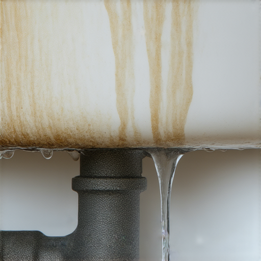 洗碗盤上的漏水問題，顯示出水漬和積水，支撐架下方有水滴，暗示可能的漏水源，讓人警覺洗碗盤的維護與安裝細節，關鍵提示洗碗盤漏水元凶。