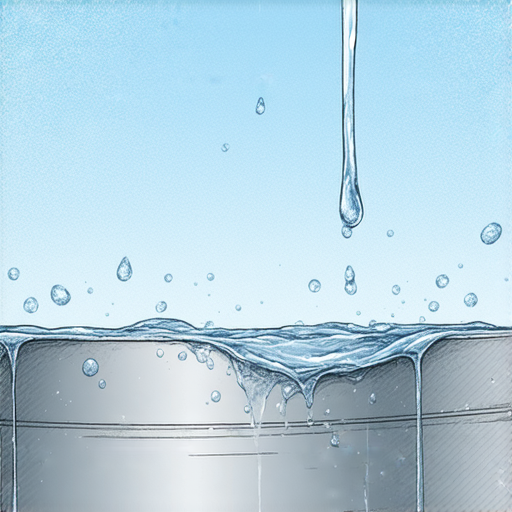 水箱漏水問題的示意圖，展示漏水點和水滴，背景是設施，強調相關解決辦法和驚人真相，讓讀者深入了解漏水原因及修復技巧，解決水箱漏水困擾。