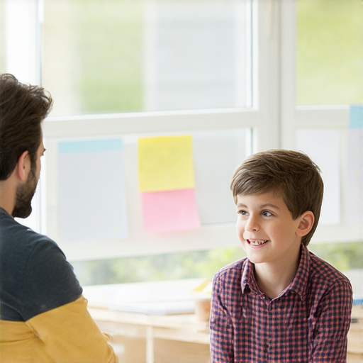 一位外籍老師正與學生進行一對一的英文教學，學生專注聆聽，周圍環境明亮舒適，反映出學習英文的有效氛圍，幫助學員提高英文能力。
