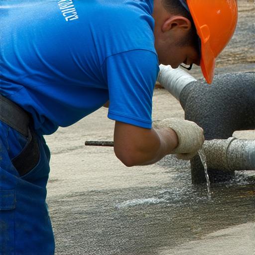 荃灣水管搶修現場，技術人員專注維修，展示獨特維修技巧，水管及工具清晰可見，傳授鮮為人知的搶修秘辛，提升維修效率，解密水管維修的要點。