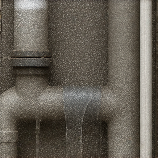 樓宇水管潛藏的危機，顯示老化水管的裂縫與漏水問題，揭示不為人知的秘密，提醒人們注意水管維護，以確保居住安全與健康。