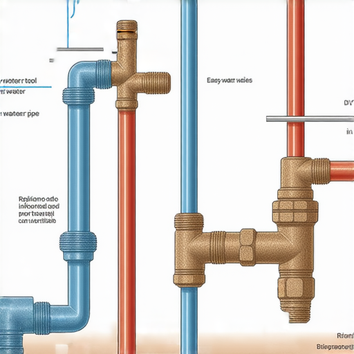 水管更換過程的圖片，展示2023年最新水管換調查的工具和材料，強調DIY輕鬆換水管的步驟與技巧，對應所需工具和價格資訊。