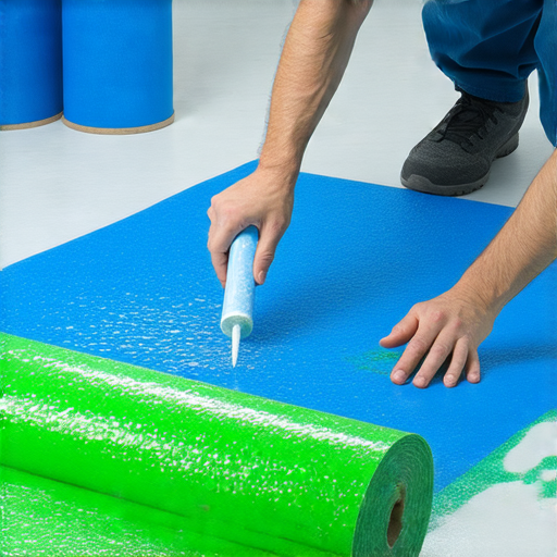 防水工程的專家在施工中，展示各種防水材料與工具，讓你的家永遠乾爽，了解最佳技巧，揭開防水工程的秘密，確保家居環境安全舒適。