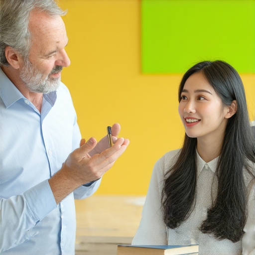 立即體驗外籍英文老師一對一教學的學生與老師互動場景，突出學習氛圍，展示學員專注聆聽，讓英語水平飛躍成長。