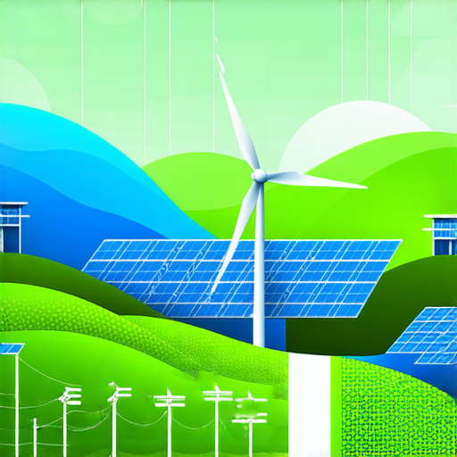 煤炭終結者水電驅動未來的圖像，展示清潔能源的轉型與創新，鼓勵人們迎接可持續發展的改變和未來的綠色生活。