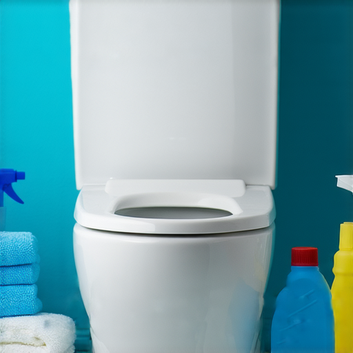 清潔後的馬桶展示，顯示驚人的閃亮效果，周圍配有清潔工具與清潔劑，強調五個馬桶清潔秘訣，幫助用戶輕鬆告別污垢，保持衛生與光亮。