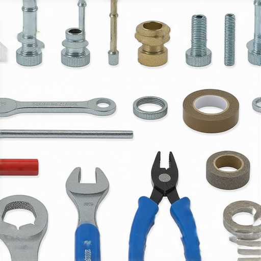 水龍頭轉接頭安裝過程中的各種工具與配件展示，側重外牙內牙技巧，適合家庭用戶學習輕鬆變身的安裝方法，提升生活便利性。