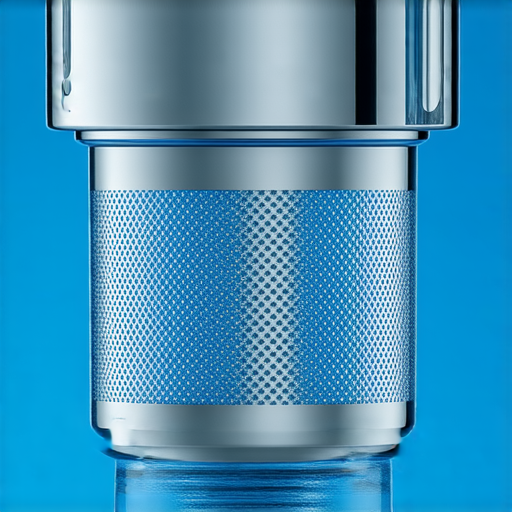 水龍頭濾網特寫圖，顯示濾網材質與結構，突顯水質過濾效果，讓飲水更安心的秘密，適合用於關於濾水技巧與安全飲水的資訊分享。