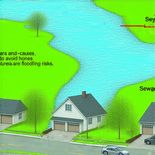小心污水倒灌的原因與防範破解方法，圖片展示積水及其造成的影響，提供有效措施讓家庭避免淹水風險。
