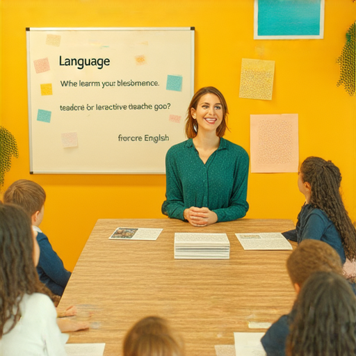 漢堡英文學習課程廣告，展現外籍老師一對一教學的互動情境，鼓勵學生報名參加，開啟英語學習之旅，強調獨特體驗，提升語言能力。