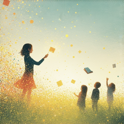 學習英文如同揮動魔杖的海報，展示外籍教師一對一教學服務，背景有田野和魔法元素，強調創意與互動，吸引學生體驗英語學習的樂趣。