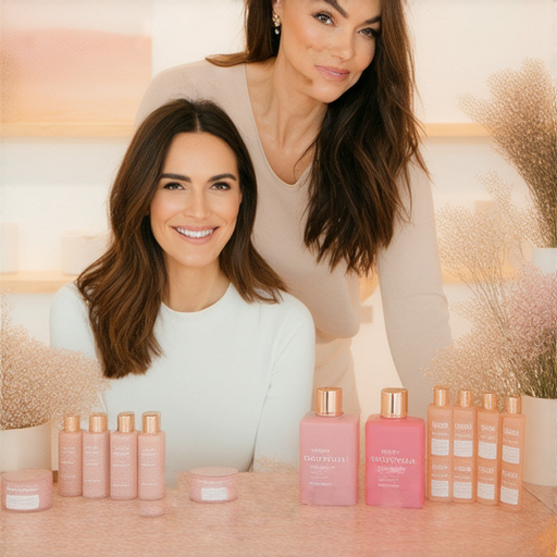 外籍老師與學生一對一教學，探討如何用英語表達美麗故事，背景中有與皺紋相關的美容產品及教學用具。強調揭開皺紋的秘密，傳遞美麗與自信。