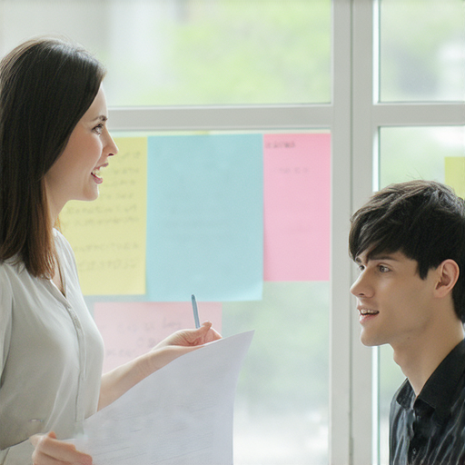 紅景天英文課程的外籍老師在一對一教學中，學生專注學習，互動愉快，畫面展示教師與學生的交流，彰顯激發英語潛力的學習環境。