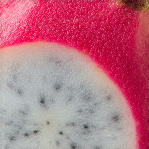 火龍果的特寫圖，展示其鮮豔的外皮和獨特的內部結構，表現出這種超級水果的魅力，吸引人探索其驚人的健康益處，包含豐富的營養成分。