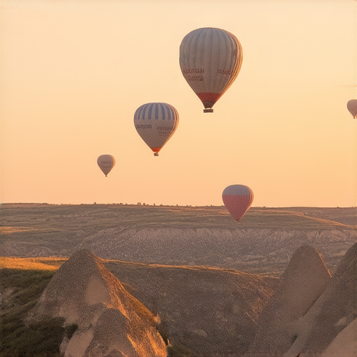 土耳其壯麗的卡帕多奇亞熱氣球，俯瞰獨特岩石地貌，晨曦中的色彩斑斕天空，展示旅遊的絕美景點，揭開土耳其的神秘面紗。