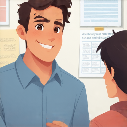 一位外籍英文老師與學生進行一對一英語挑戰，老師微笑著，學生表情緊張，背後有英語單字及語法重點，顯示出學習的氛圍，邀請觀眾加入挑戰提升英語能力。